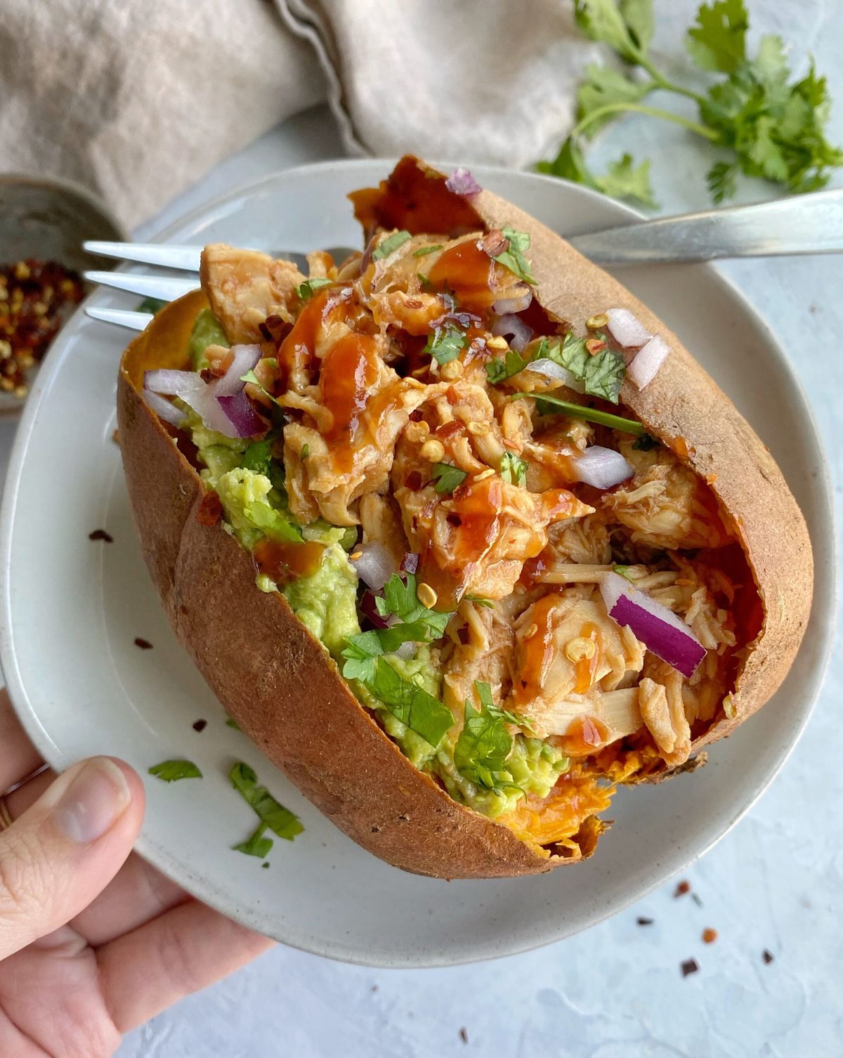 Chicken Avocado Cheese Jacket potato