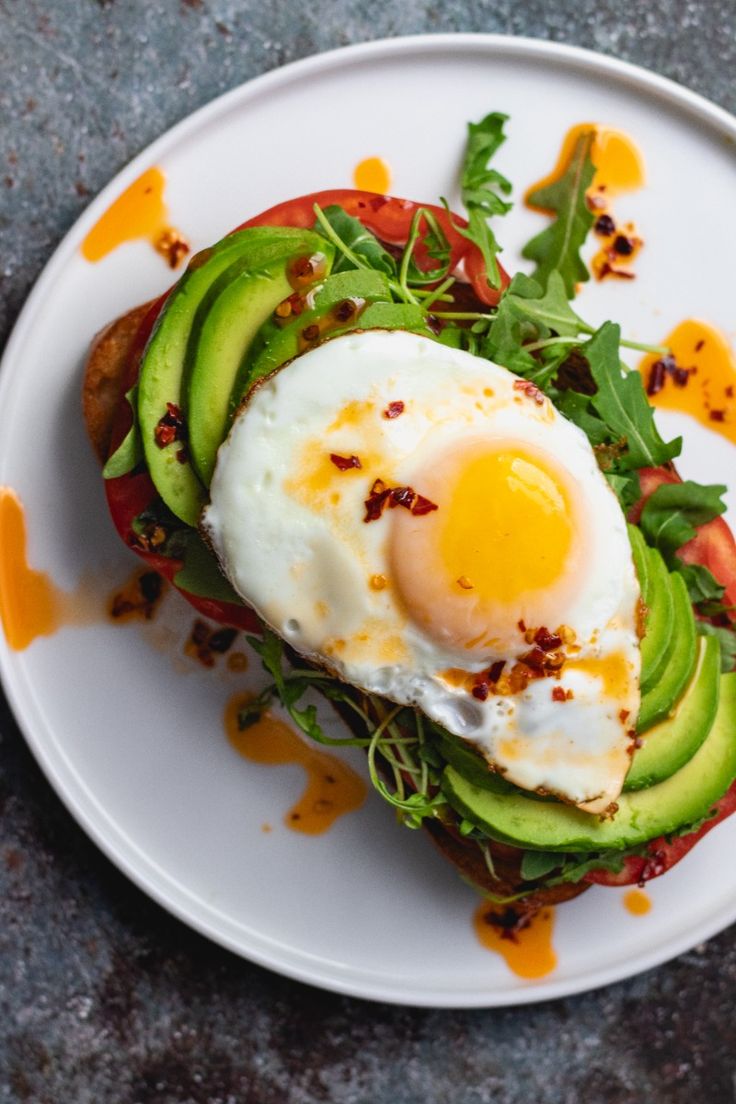 Fried Egg and Sliced Avocado Sourdough