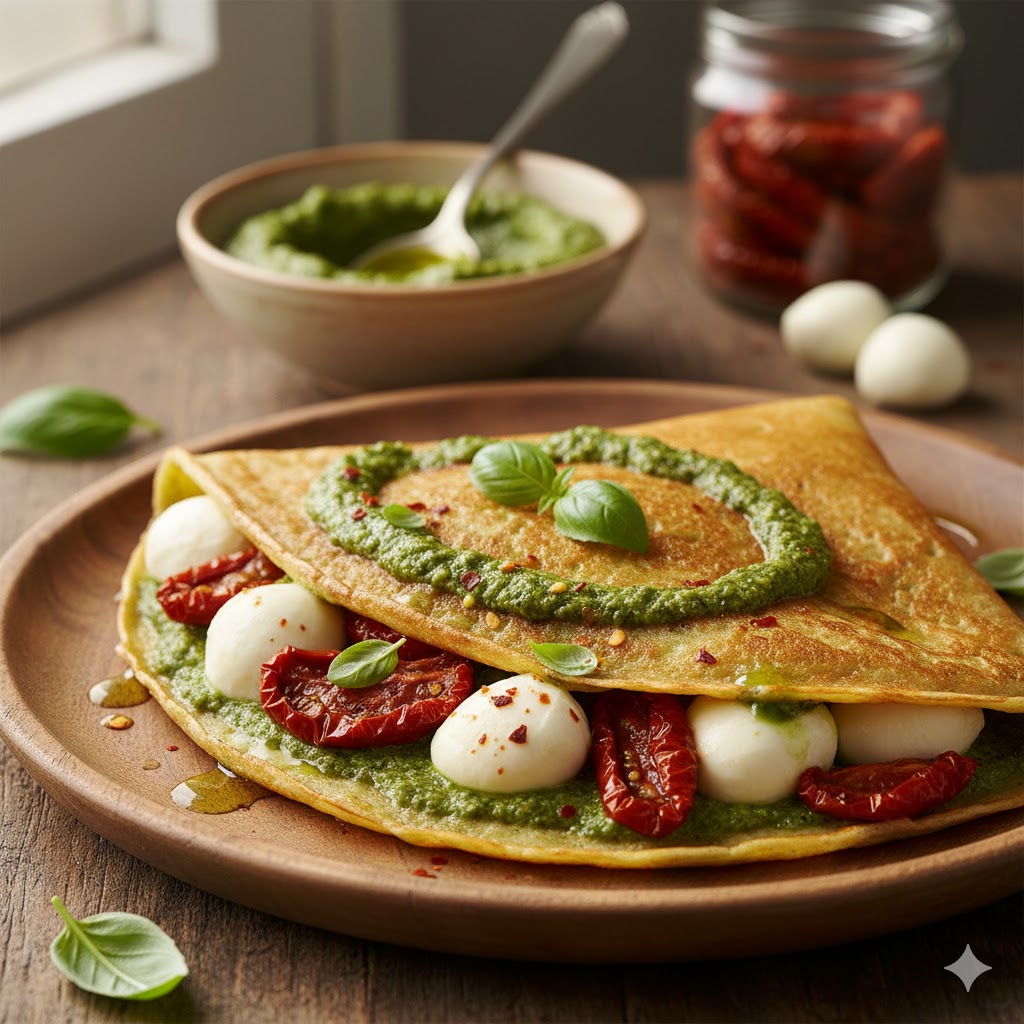 Pesto, Sun dried tomato & Mozzarella