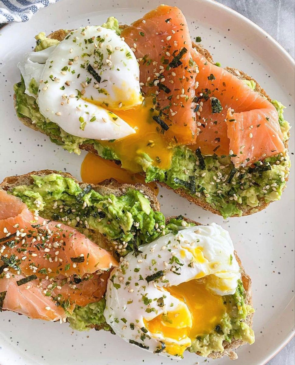 Salmon Avocado & Poached Eggs Sourdough
