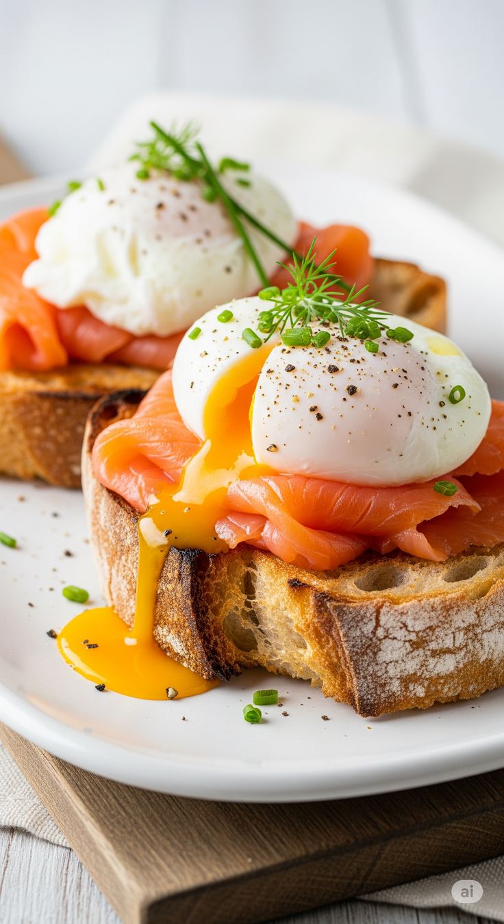 Smoked Salmon and Poached Egg Sourdough