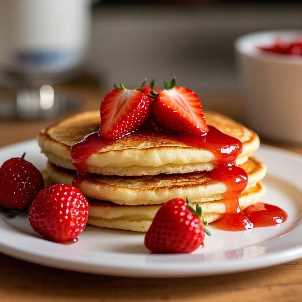 Strawberry Jam American Pancakes