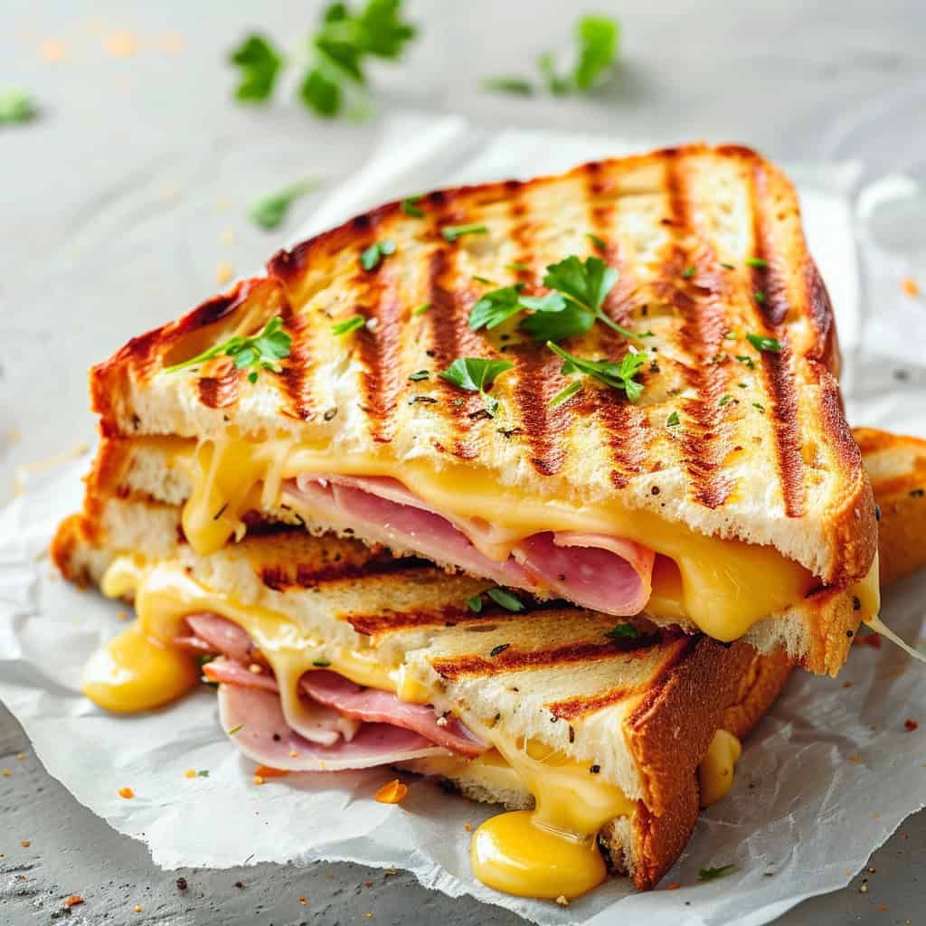 Turkey ham & Cheese Omelette Sandwich