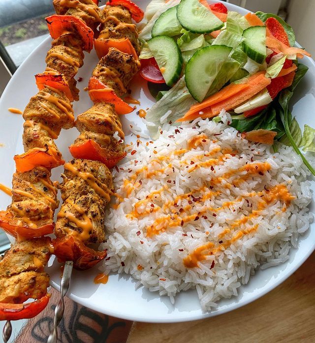 Chicken Tikka Kebab & Rice