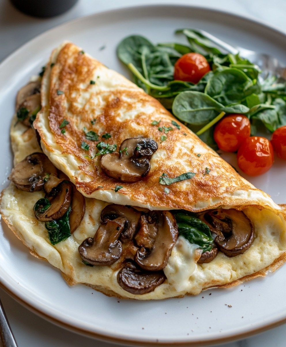 Mushroom & Cheese Omelette Sandwich