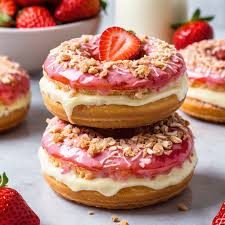 Strawberry Jam Custard Doughnut