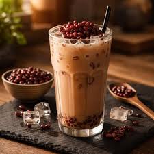 Sweet Red Beans Milk Tea